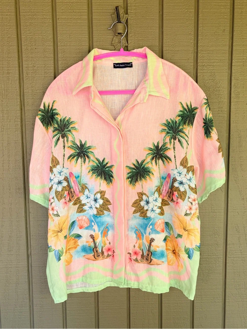 KiWi Saint-Tropez Linen Shirt Shorts Matching Resort Set M